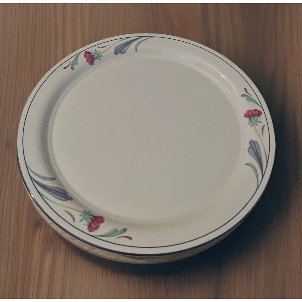 Vintage Lenox Poppies On Blue Chinastone Large Round Serving Platter Plate 12.5"